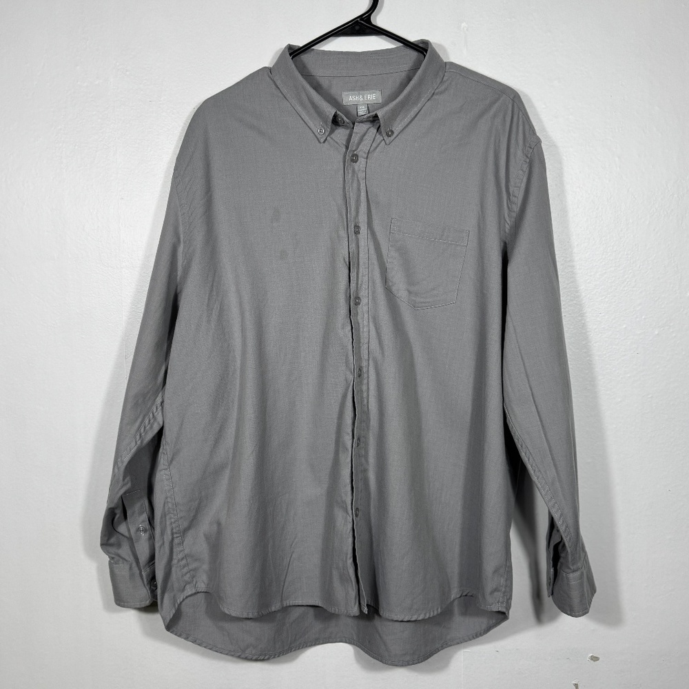 Ash & Erie Mens Gray Button Down Shirt Size XXL Standard Classic Corpcore Office